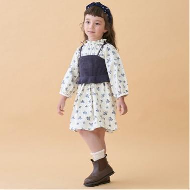 一度着の美品 フルーツオブザルーム プティマイン ワンピース 80 すい 