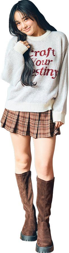 ✴︎Xmas✴︎ヤク100%コフレラフィーネ 柄編ニット ポケット付 原毛色 X-girl（エックスガール）の「ZEBRA PATTERN OVERSIZED KNIT TOP