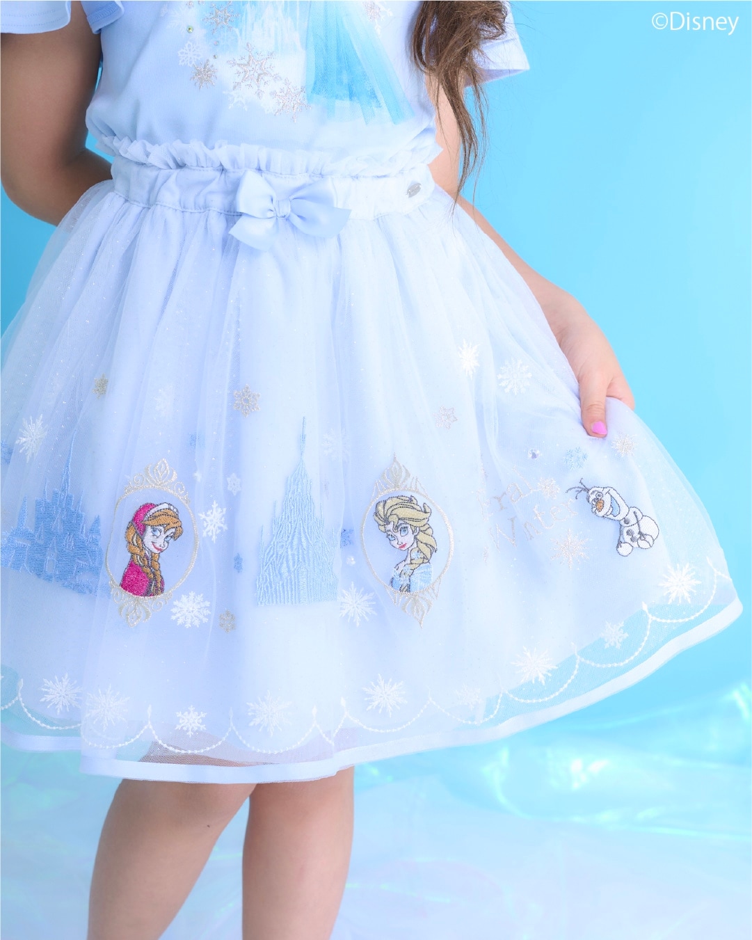 ❤️メゾピアノ❤️ワンピ❤️チュール❤️ギンガム❤️サンリオ❤️アナ雪❤️エルサ❤️シナモン mezzo piaoから『アナと雪の女王』の世界観を涼やかに映し出した