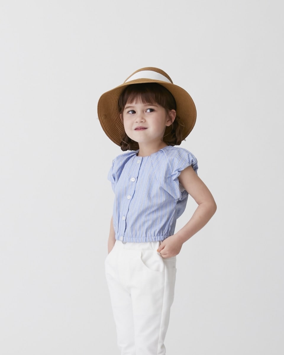 着用1回☆親子セットpetit main LIEN ストライプワンピース 120 着用1回☆親子セットpetit main LIEN ストライプワンピース 120